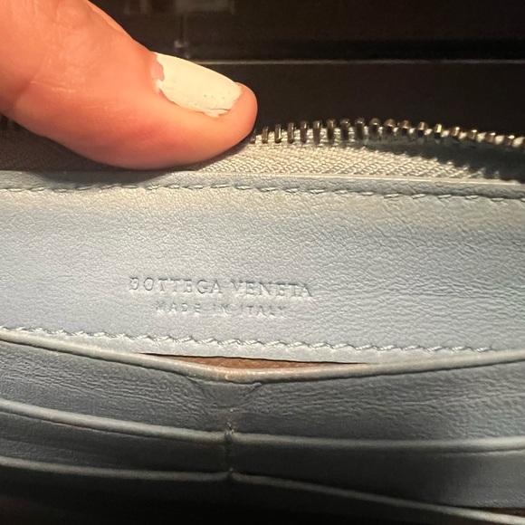 Light Blue Bottega Veneta Wallet Wristlet - Picture 13 of 14